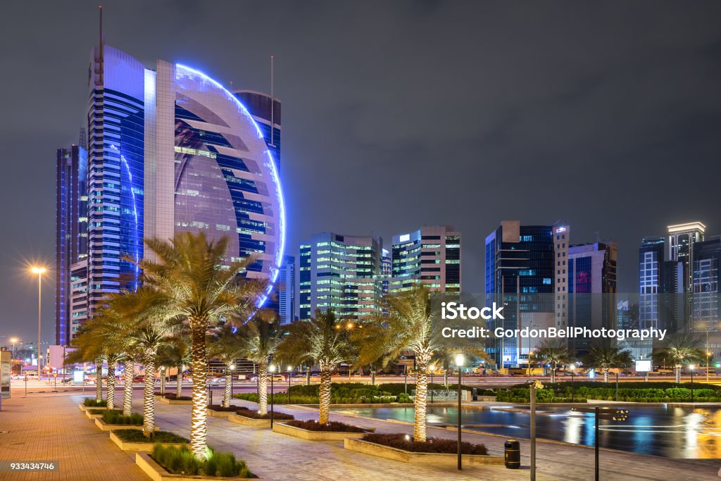 West Bay in Doha West Bay on the Corniche in Doha Qatar Capital Cities Stock Photo