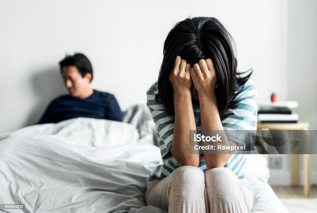 Asian couple have an argument Couple - Relationship Stock Photo