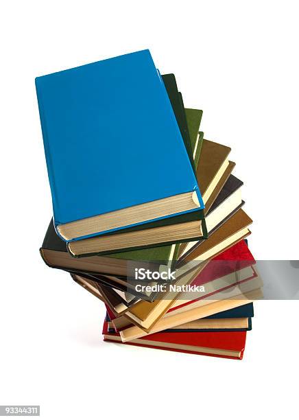 Pilha De Livro - Fotografias de stock e mais imagens de Azul - Azul, Branco, Figura para recortar
