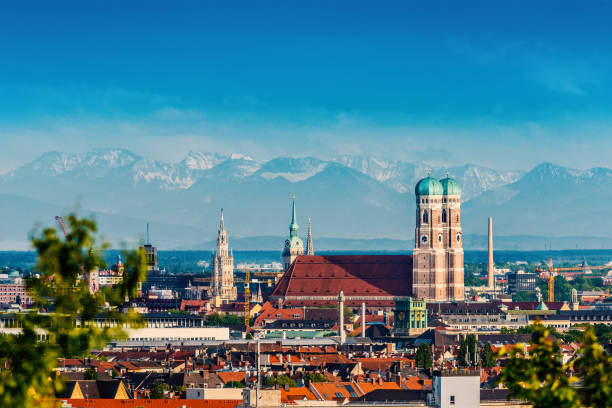 Munich Skyline with Frauenkirche stock photo