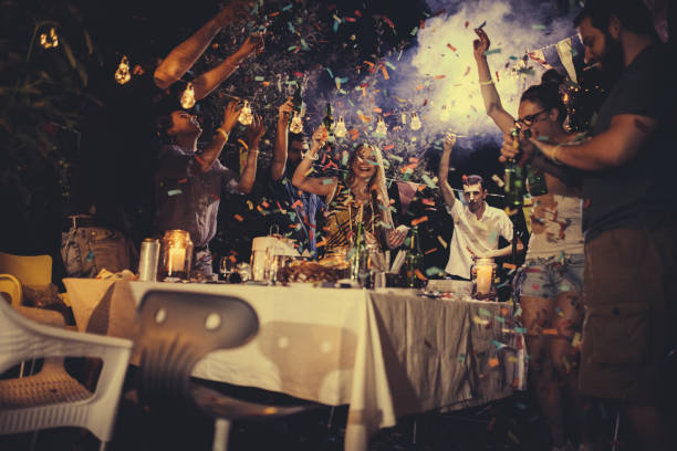 istock Group of friends enjoying at b-day party 933450904
