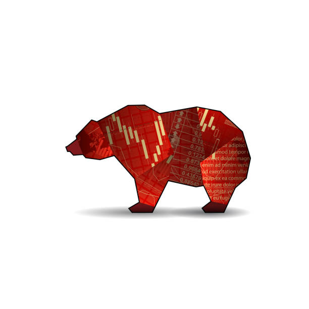 bär mit kerze - stock exchange chart stock market investment stock-grafiken, -clipart, -cartoons und -symbole
