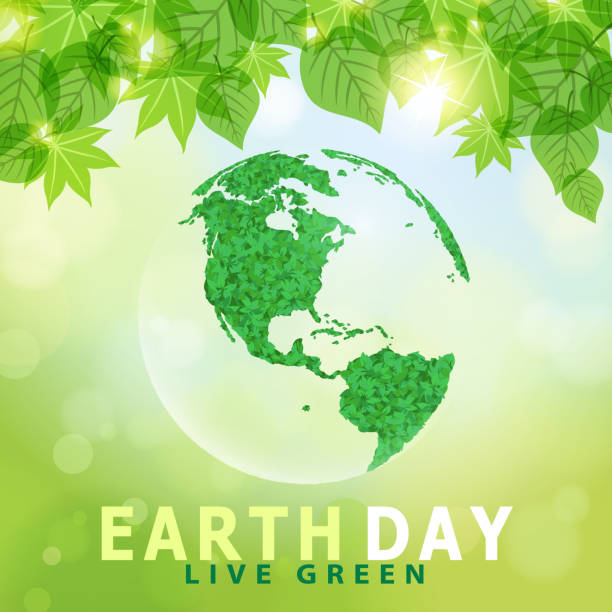 dzień ziemi na żywo zielony - pollution planet sphere nature stock illustrations