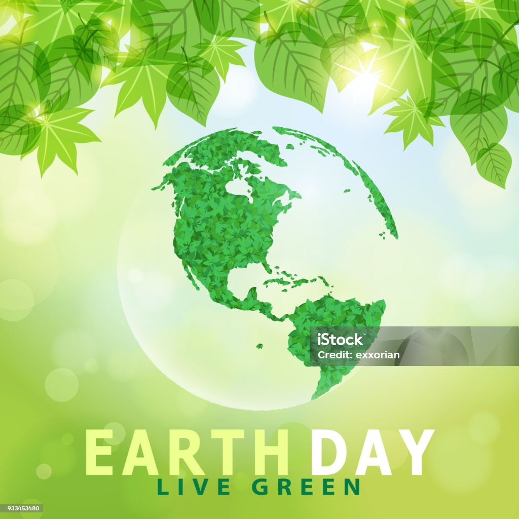 Earth Day Live Green Live green with sustainable lifestyle is one of the main issue for the Earth Day Earth Day stock vector