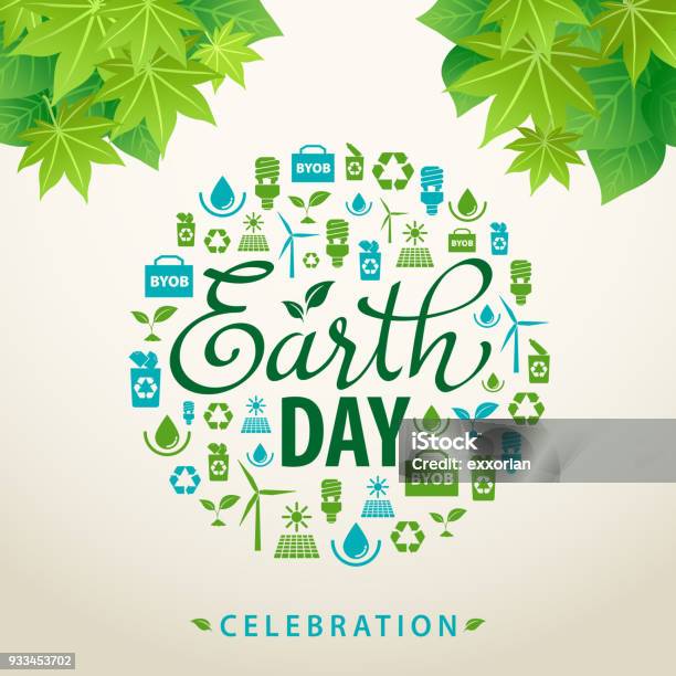 Earth Day Ecology Flyer Stock Illustration - Download Image Now - Earth Day, Icon Symbol, Flyer - Leaflet