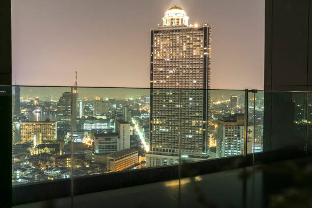 istock View on lebua state hotel at night from infinity pool, Bangkok 933459050