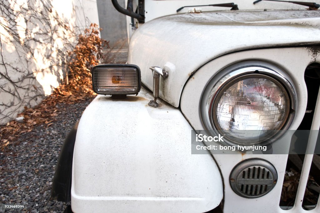 Selective focus point on Headlight lamp car Car Stock Photo