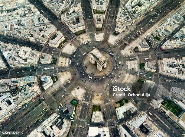 Triumphal Arch Stock Photo - Download Image Now - Paris - France, Aerial View, Arc de Triomphe - Paris