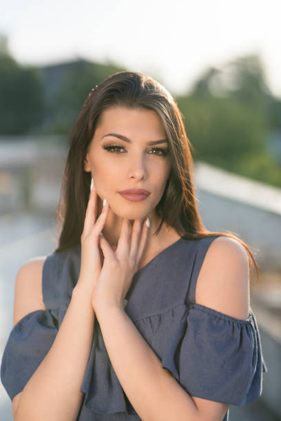Attractive young women on white backgroung.