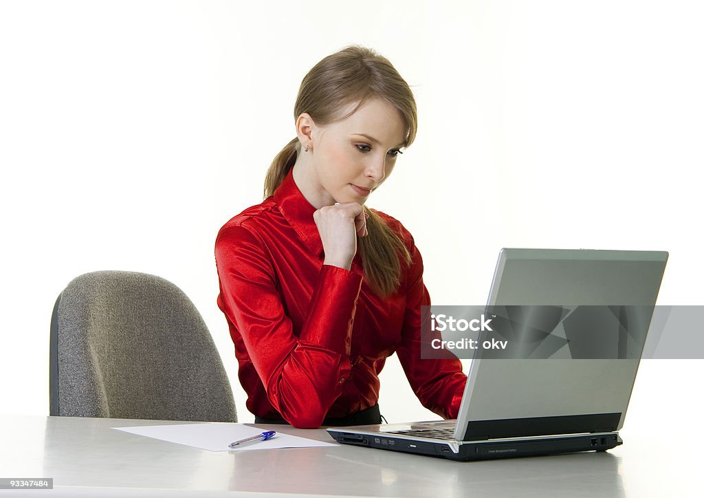 young woman with laptop  20-29 Years Stock Photo