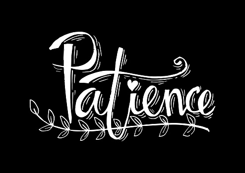 Patience In Cursive Patience Hand Lettering Calligraphy Poster Stock Illustration ...
