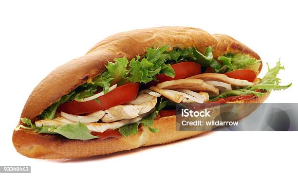 Truthahnbrust Sub Sandwich Stockfoto und mehr Bilder von Brötchen - Brötchen, Farbbild, Fotografie