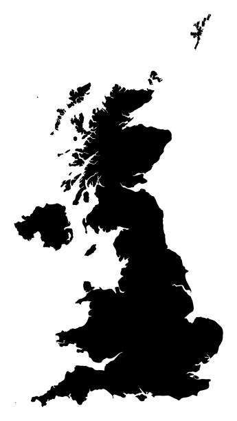 United Kingdom Map vector art illustration