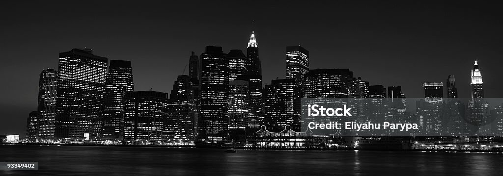 Black and white skyline of New York Manhattan skyline in black and white City Stock Photo