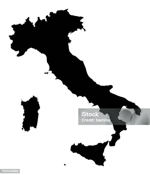 Map Of Italy Stock Illustration - Download Image Now - Italy, Continent - Geographic Area, Map
