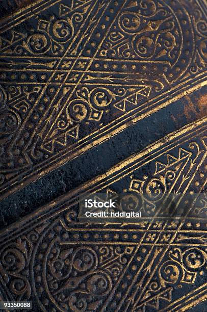 Old Leather Book With Embossed Gold Stock Photo - Download Image Now - Book, Brocade, Color Image