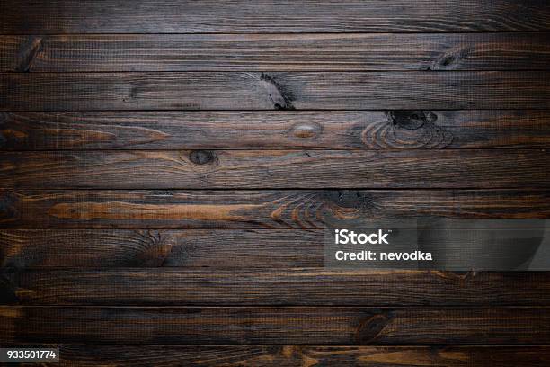 Dark Wood Background Stock Photo - Download Image Now - Wood - Material, Dark, Table