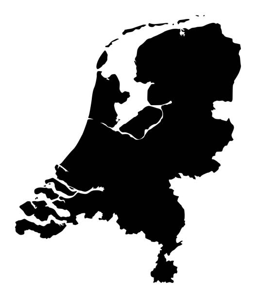 illustrations, cliparts, dessins animés et icônes de carte des pays-bas - netherlands map cartography silhouette
