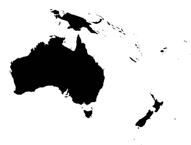 Australia Map vector art illustration
