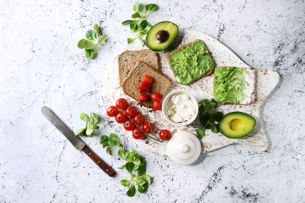istock Vegetarian sandwiches with avocado 933507088