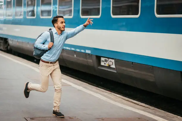 Photo of Businessman almost missed the train