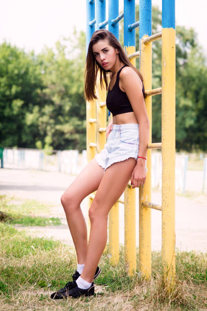 istock A beautiful girl model pose for a photo shoot based on a metal design 933517112