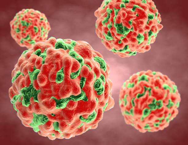 istock Cancer cell, unhealthy human cells 3d render. 933517378