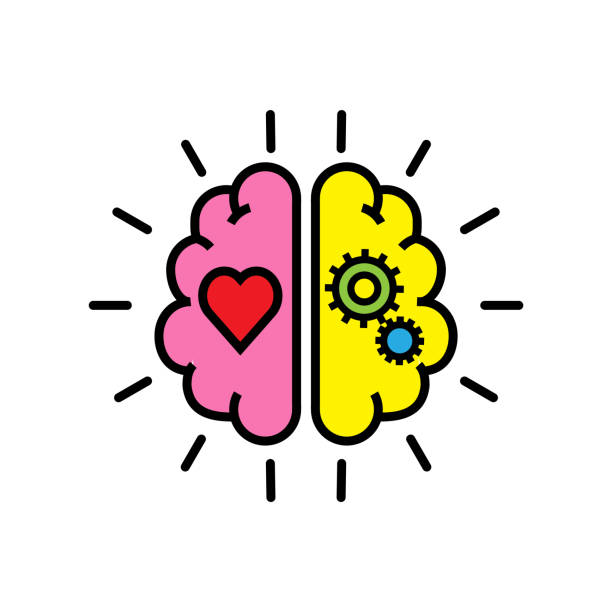 ilustrações de stock, clip art, desenhos animados e ícones de balance between logic and emotion - heart heart shape image ideas