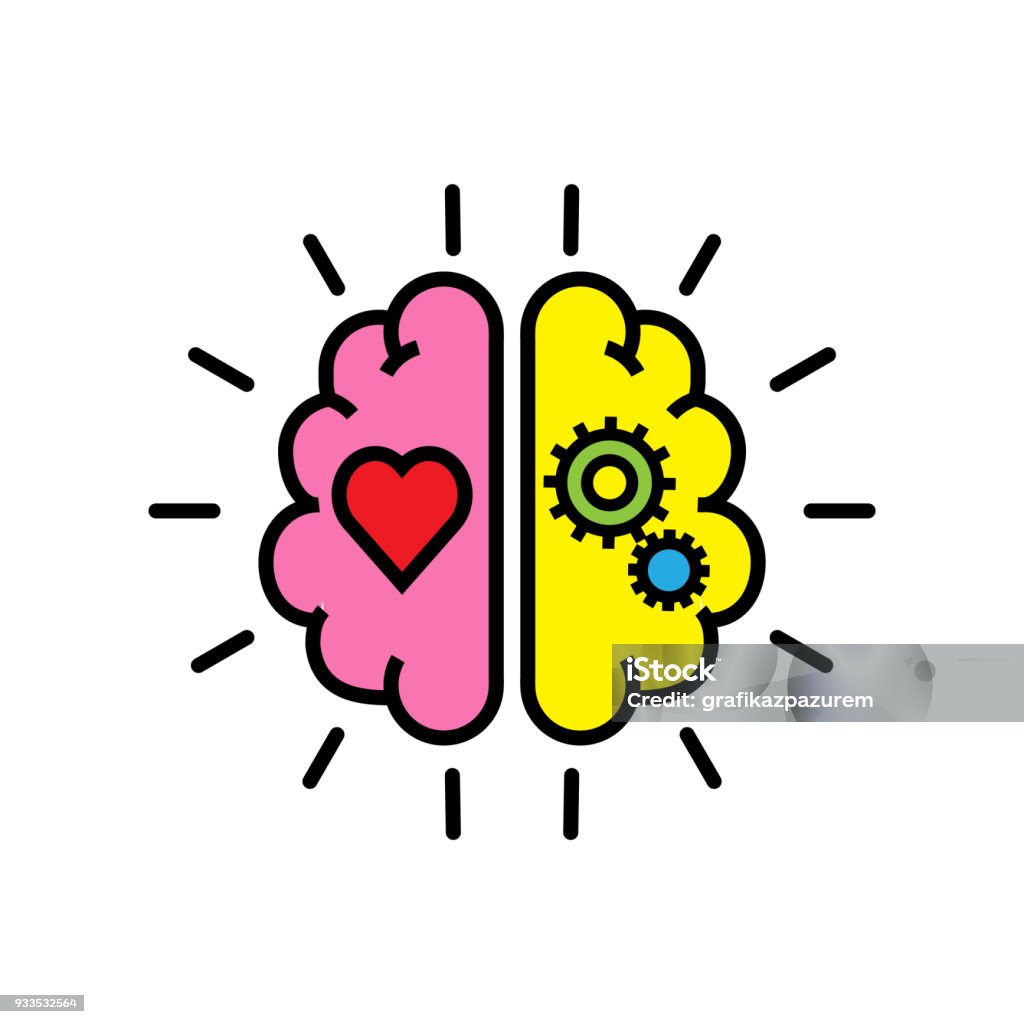 Logic Emotion Balance Between Logic And Emotion Stock Illustration - Download Image ...