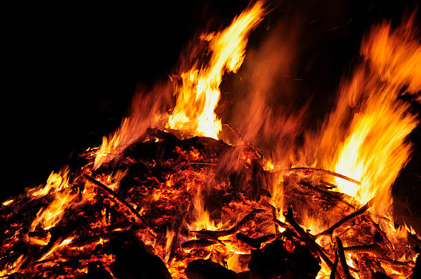 easter fire stock photo