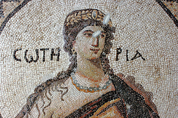 soteria - greek mythology goddess mosaic greek culture foto e immagini stock