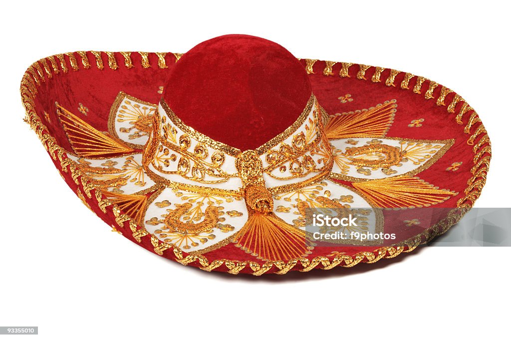 Red sombrero isolated Red sombrero isolated on white Latin America Stock Photo