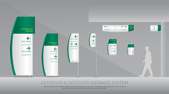 Signage System Poster Exterior And Interior Signage System Direction Pole Wall Mount And ...