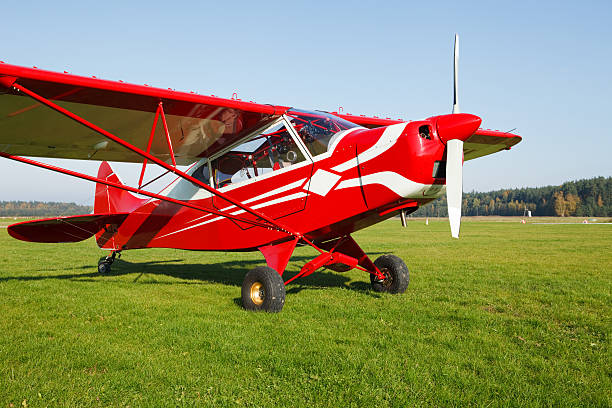 istock Small airplane on airfield grass 93355615