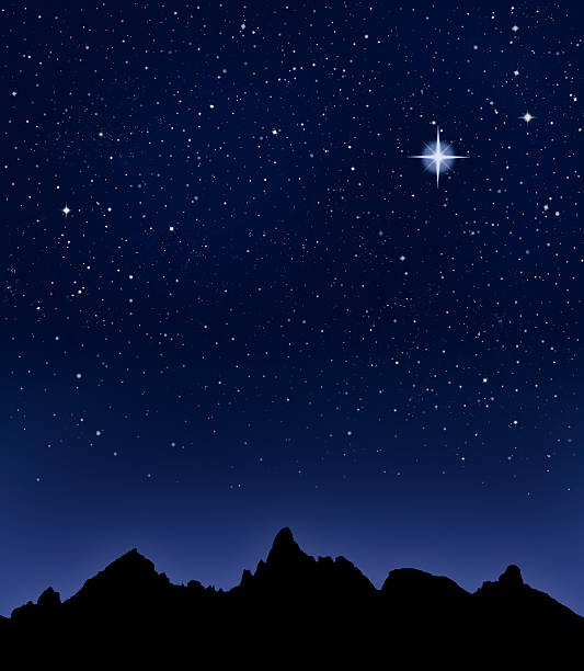Mountain Starry Night  north star stock pictures, royalty-free photos & images