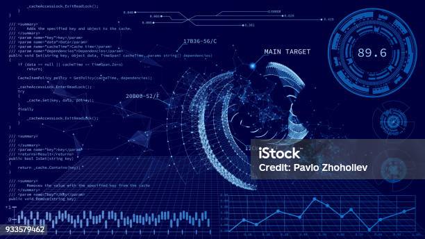 Hud Ui Abstract Virtual Graphic Touch User Interface Ui Hud Infographic Technology Background Stock Illustration - Download Image Now