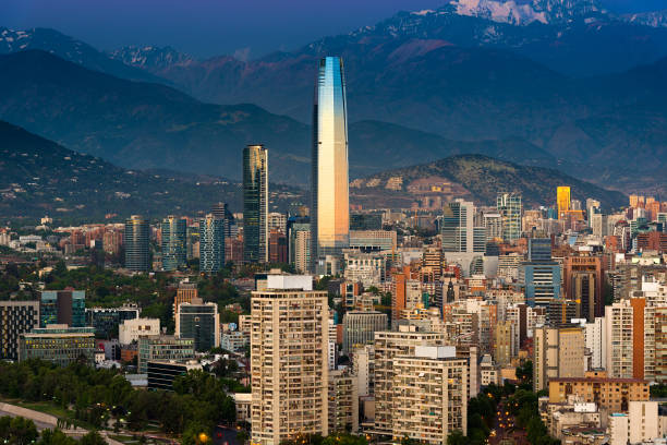 istock Panoramic view of Providencia and Las Condes districts at sunset 933580112