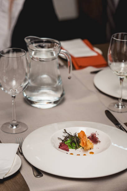 istock delicious shrimp in a restaurant. small portion 933583854