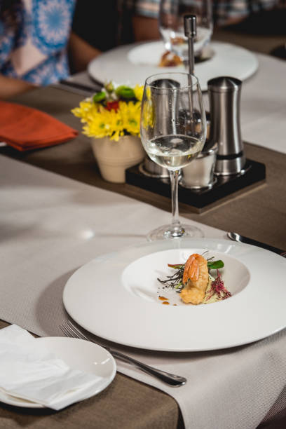 istock delicious shrimp in a restaurant. small portion 933584006