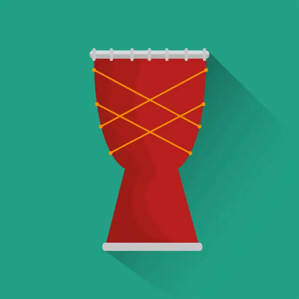 Vector illustration of african drum music instrument festival icon