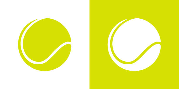 녹색 색상 테니스 공 그래픽 - tennis tennis ball sphere ball stock illustrations