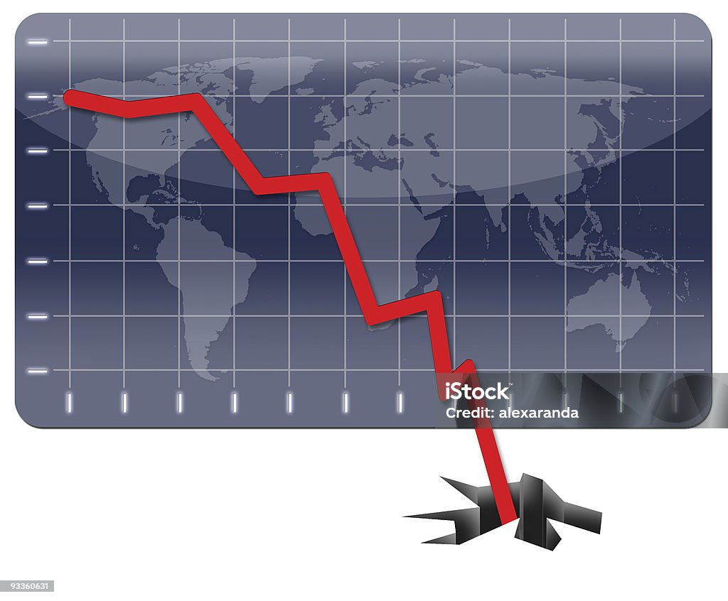 Crise económica - Royalty-free Cair Foto de stock