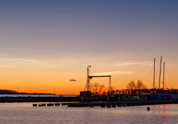 istock Marina at a distance during sunset 933606558