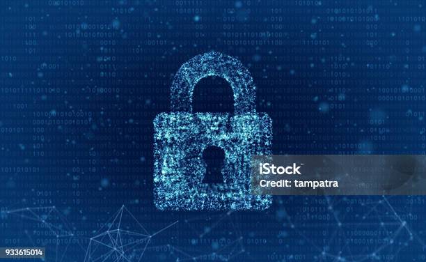 Data Security And Computer Server Network Safety With A Protection Symbol Of A Lock With A Keyhole Stock Photo - Download Image Now