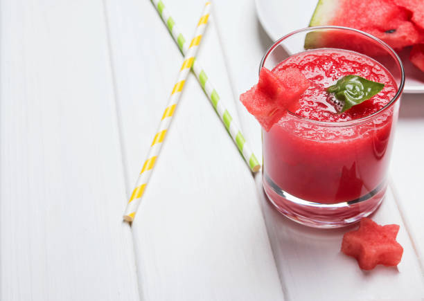 istock Watermelon smoothie in the glass 933616328