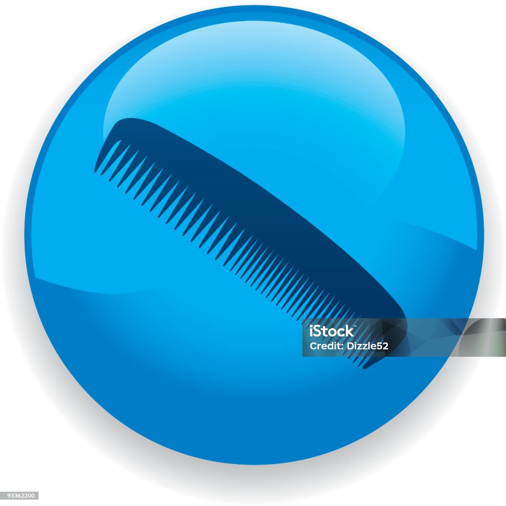 Peigne icône - clipart vectoriel de Bleu libre de droits