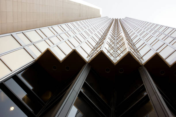 istock low angle perspective view of futuristic skyscraper 933633170
