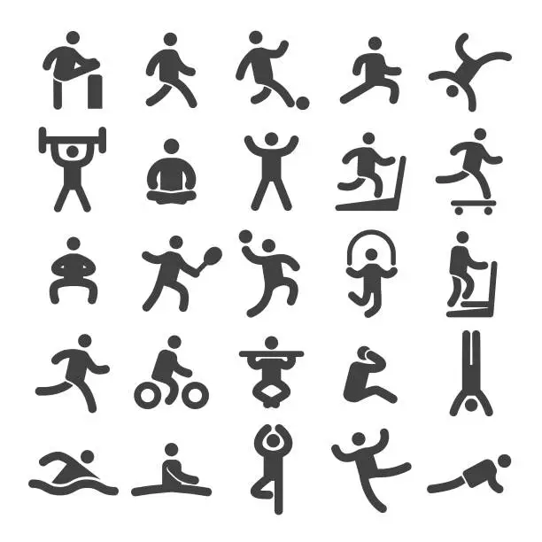 Vector illustration of Sports and Fitness Icons - Smart Series