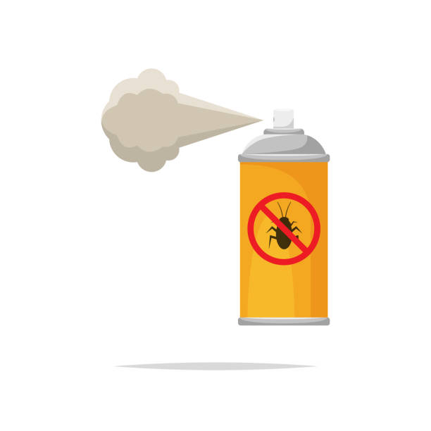 ilustrações de stock, clip art, desenhos animados e ícones de bug repellent spray vector illustration - insect repellant