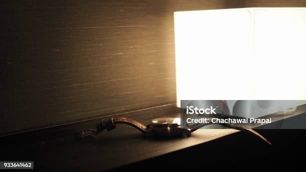 Closeup Of A Luxury Watch With Night Lamp Stock Photo - Download Image Now - Close-up, Colors, Concepts & Topics